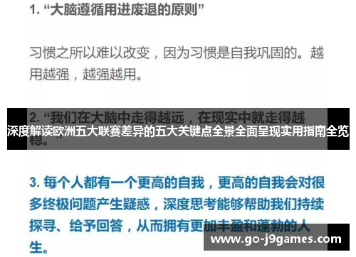 深度解读欧洲五大联赛差异的五大关键点全景全面呈现实用指南全览